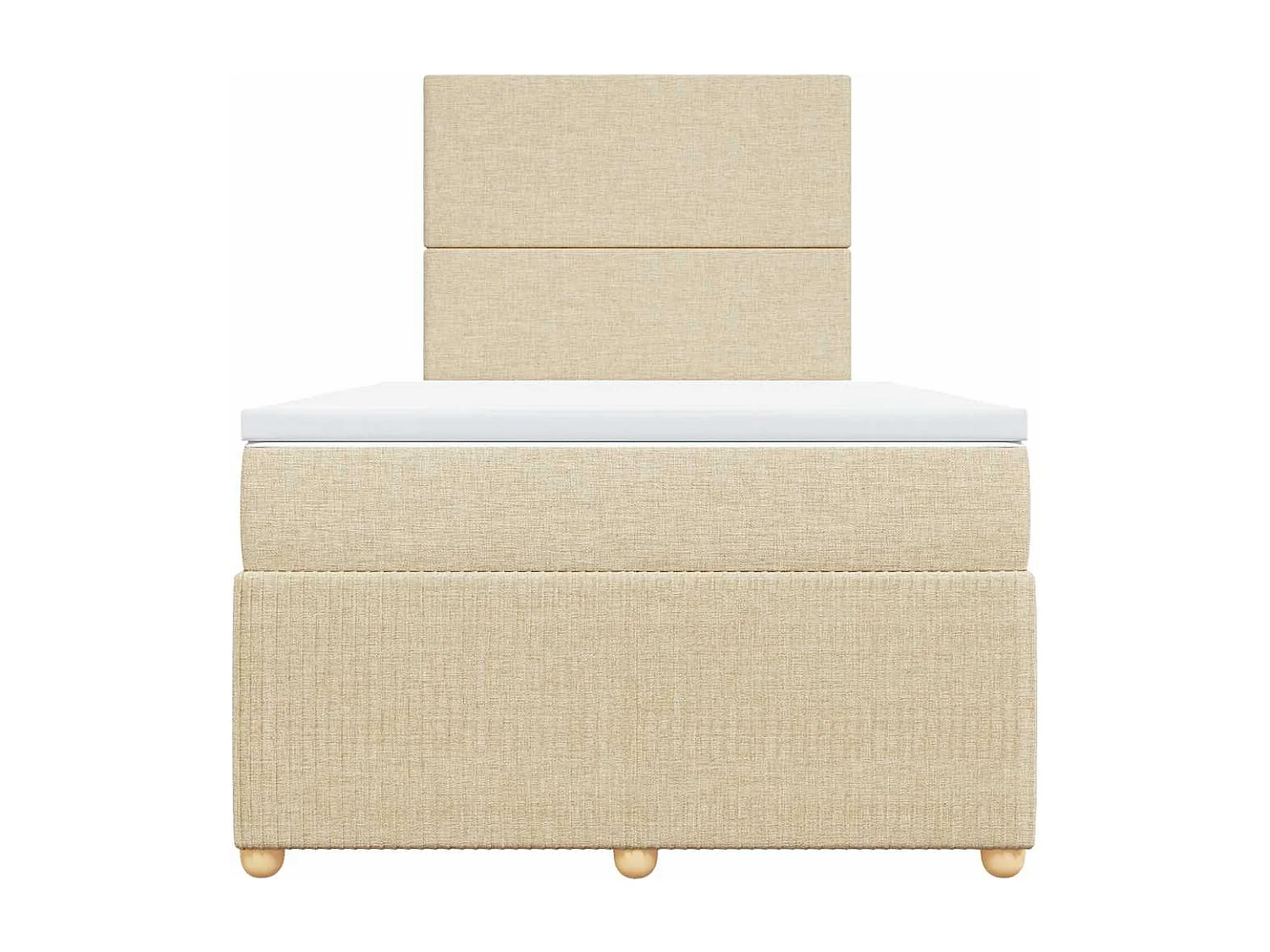 Boxspring met matras stof crèmekleurig 120x200 cm