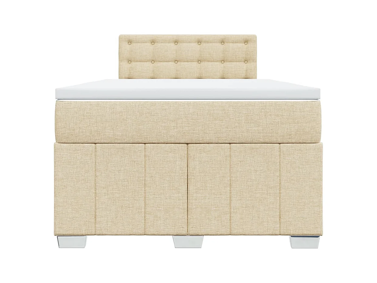Sommier à lattes de lit avec matelas Crème 120x200 cm Tissu