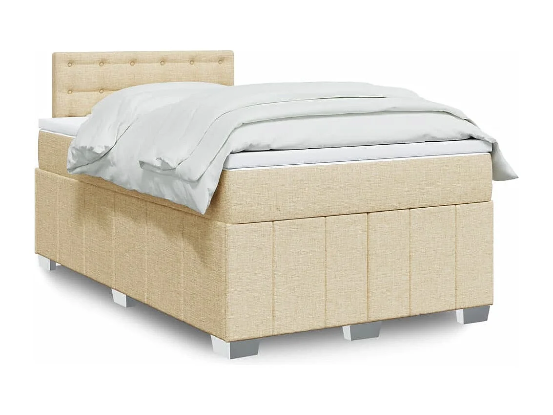 Boxspringbett mit Matratze Creme 120x200 cm Stoff