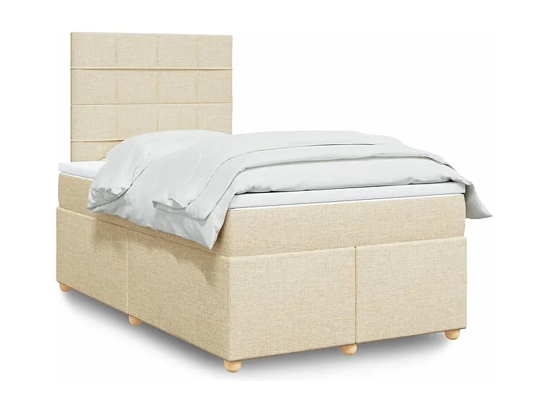Boxspringbett mit Matratze Creme 120x200 cm Stoff