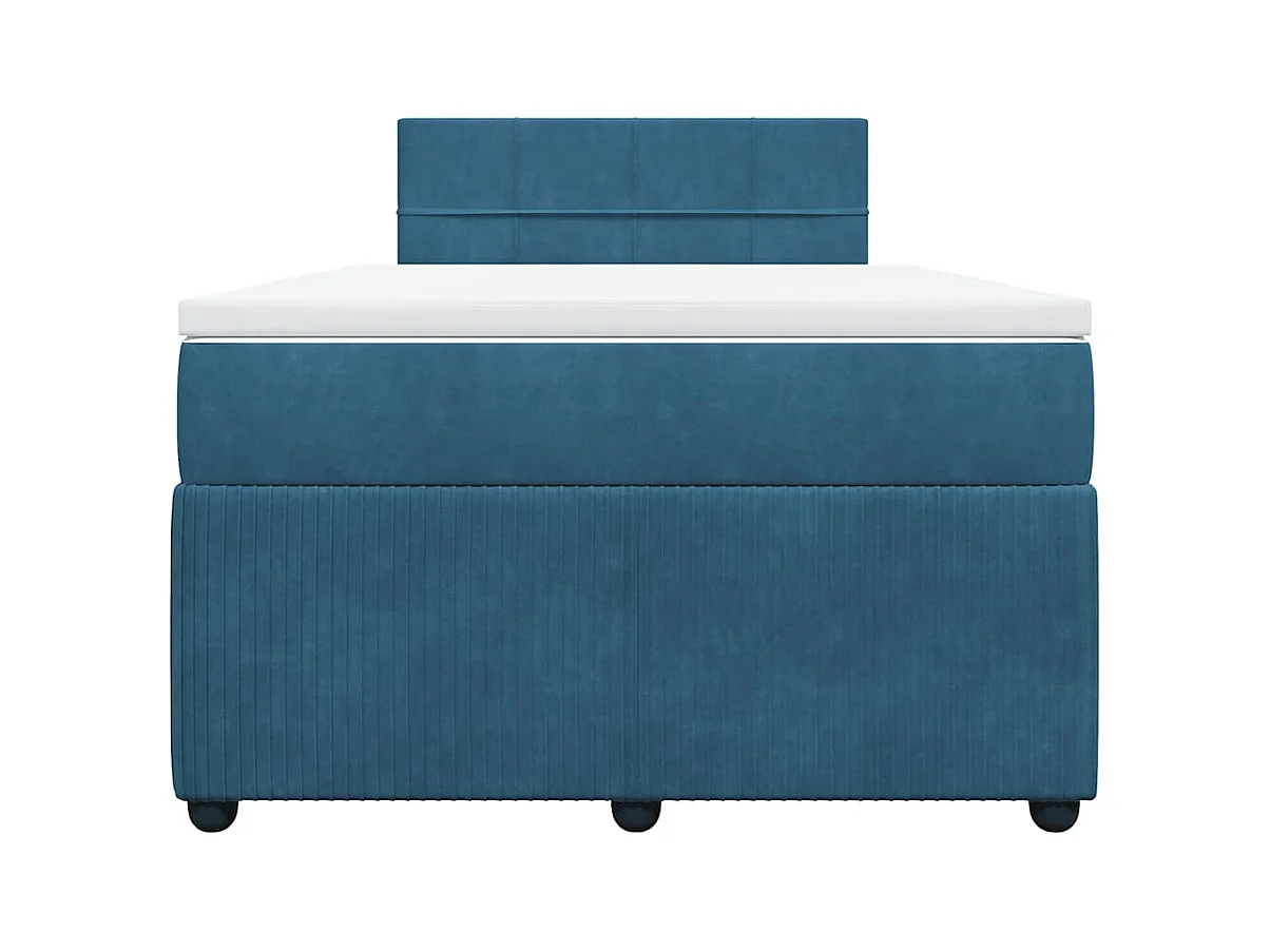 Boxspringbett mit Matratze Blau 120x200 cm Samt