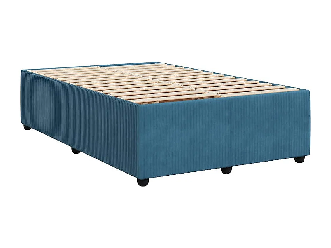 Cama boxspring com colchão 120x200 cm veludo azul