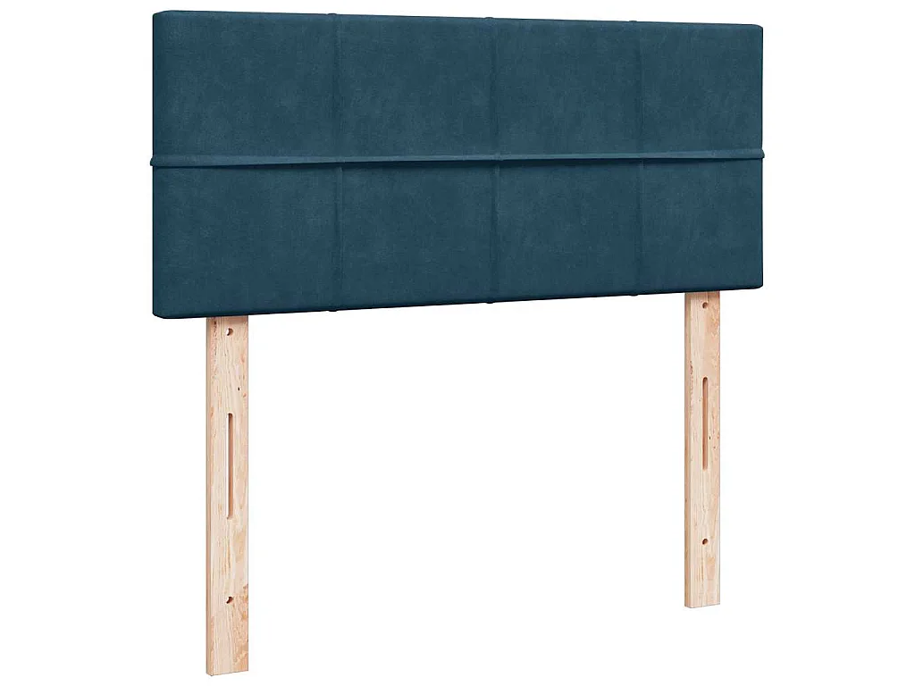 Cama box spring con colchón terciopelo azul 120x200 cm