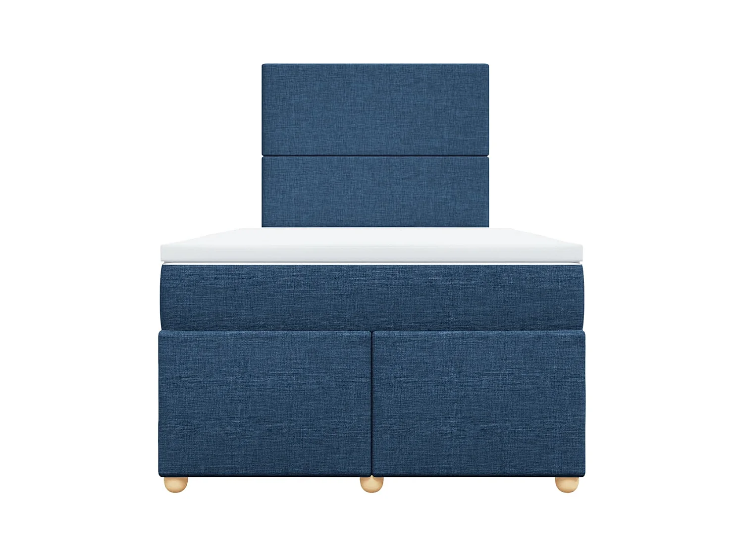 Cama box spring con colchón tela azul 120x190 cm