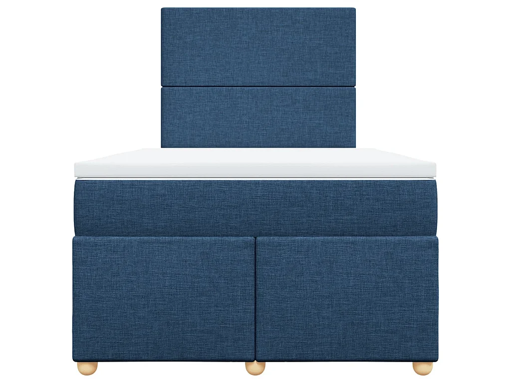 Cama box spring con colchón tela azul 120x190 cm
