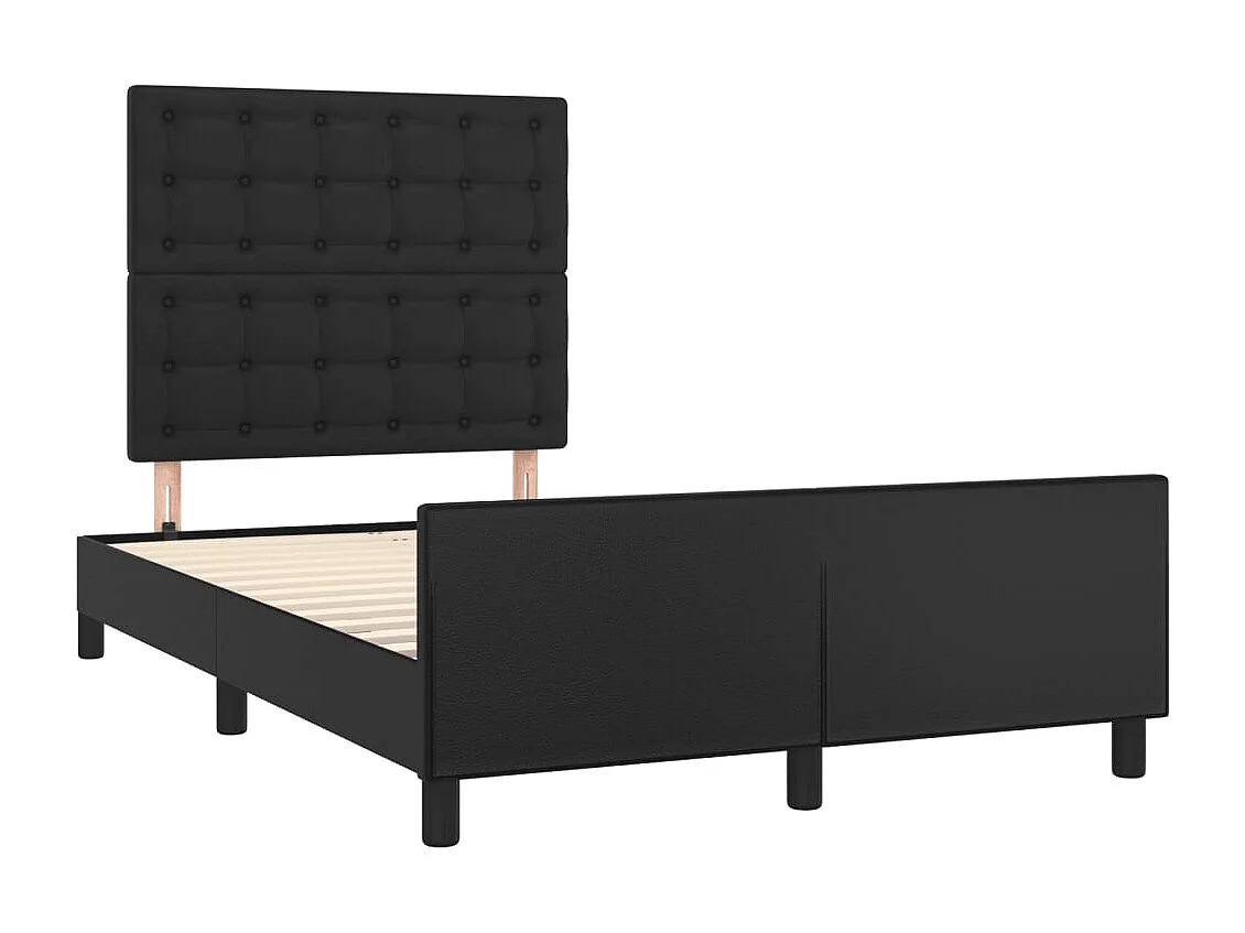 Giroletto con Testiera Nero 120x200 cm in Similpelle