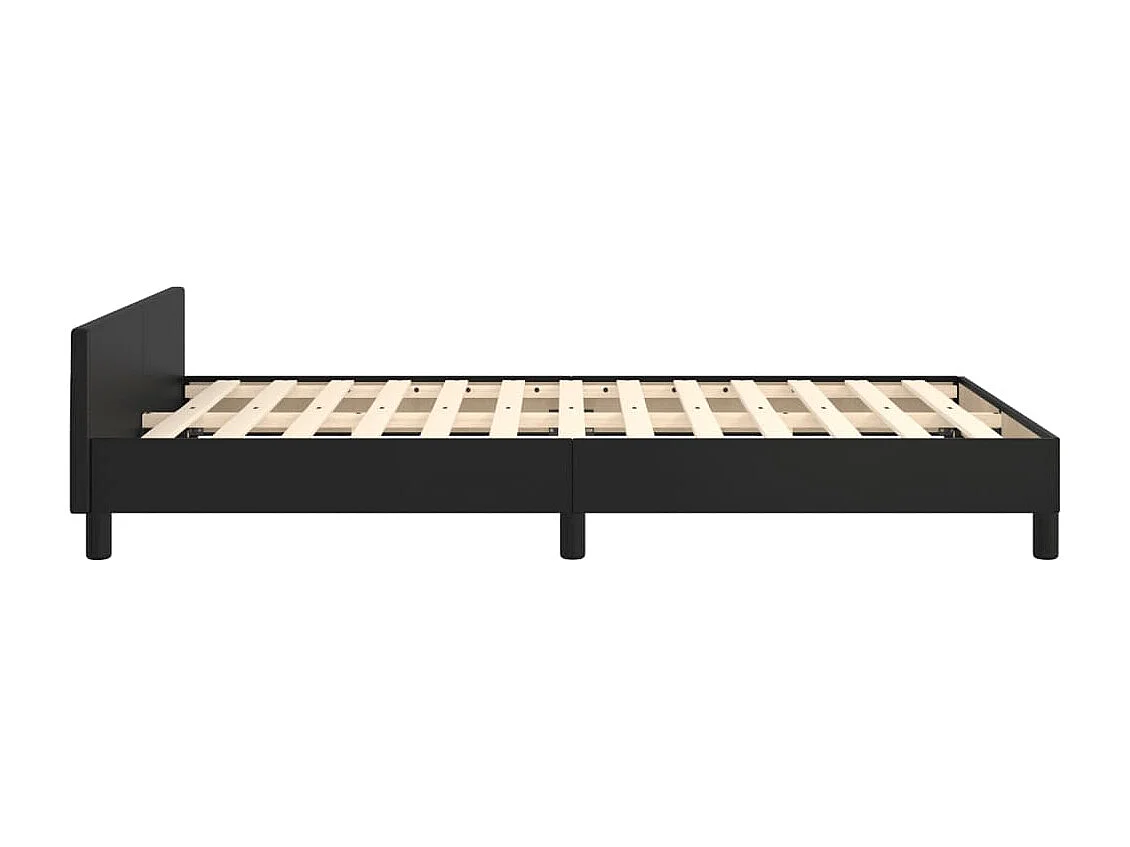 Giroletto con Testiera Nero 120x200 cm in Similpelle