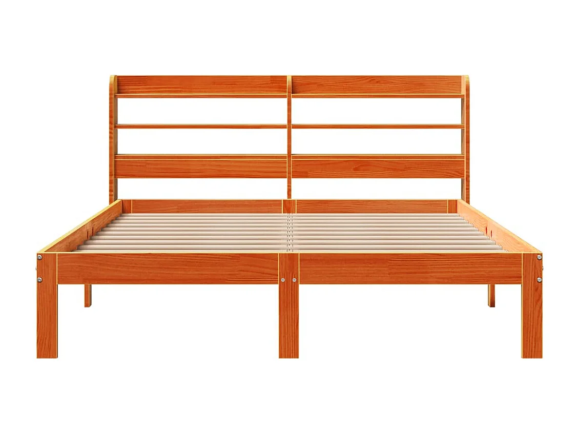 Cadre de lit sans matelas cire marron 120x190cm bois pin massif