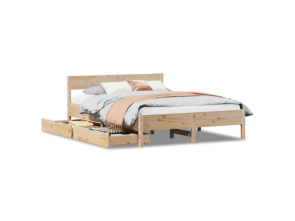 Cadre de lit sans matelas 120x190 cm bois de pin massif