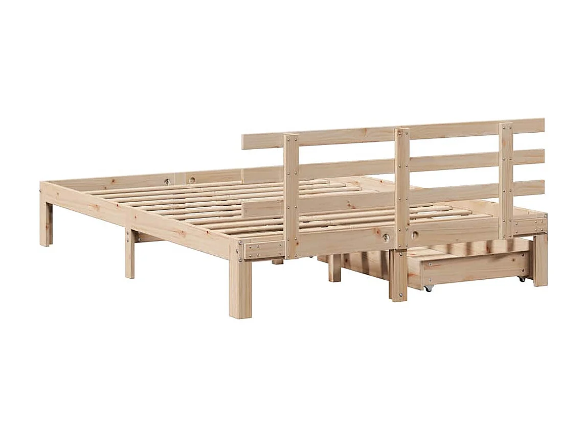 Cadre de lit avec tiroirs sans matelas 120x200 cm