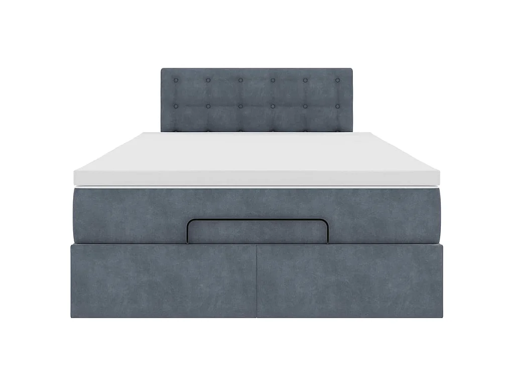 Ottoman-Bett mit Matratze Dunkelgrau 120x200 cm Samt