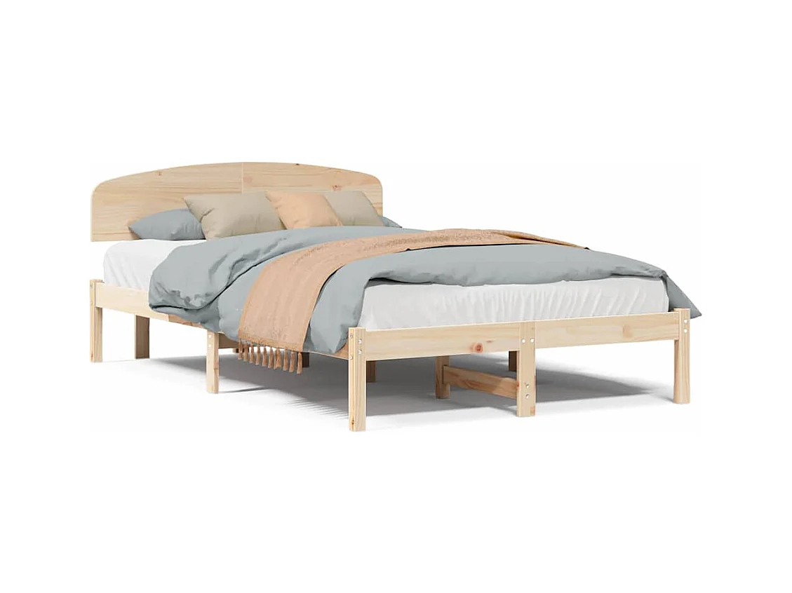 Cadre de lit Marron 120 x 200 cm Bois de pin massif