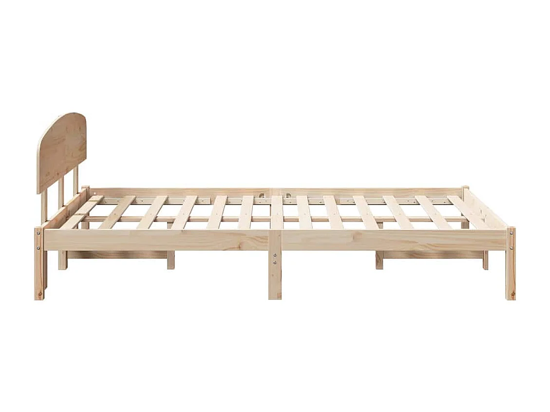 Bedframe met hoofdeinde Naturel 120 x 200 cm Massief grenenhout