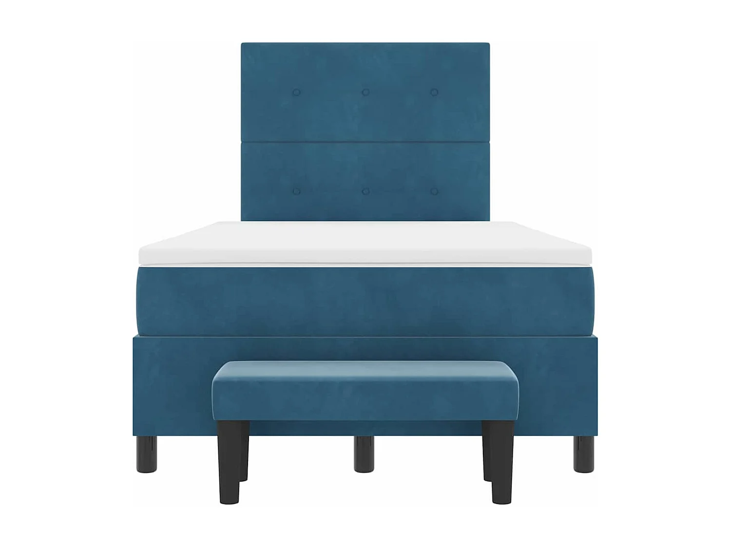 Lit à ressorts avec matelas Bleu foncé 120 x 200 cm Velours