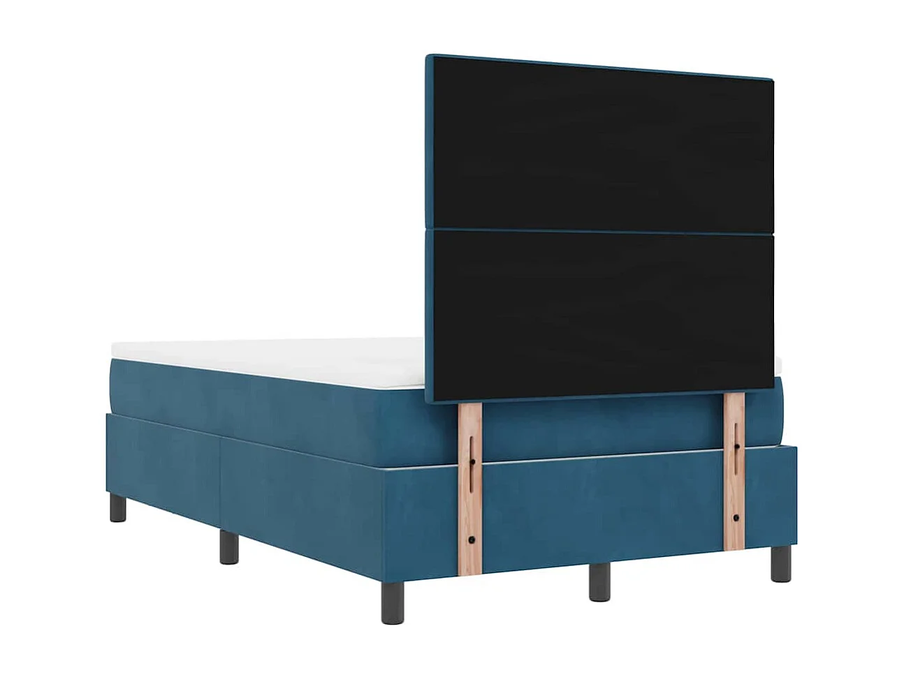 Lit à ressorts avec matelas Bleu foncé 120 x 200 cm Velours