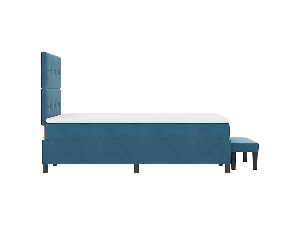 Boxspringbett mit Kopfteil Dunkelblau 200 x 120 cm Samt