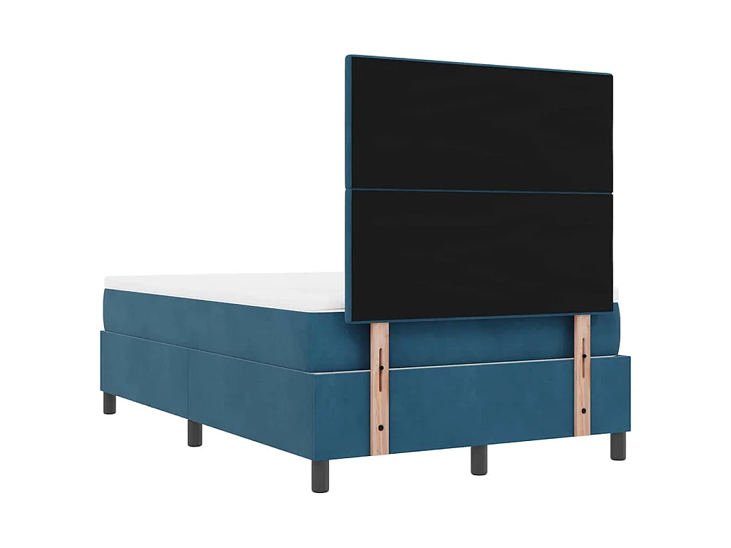Boxspringbett mit Kopfteil Dunkelblau 200 x 120 cm Samt