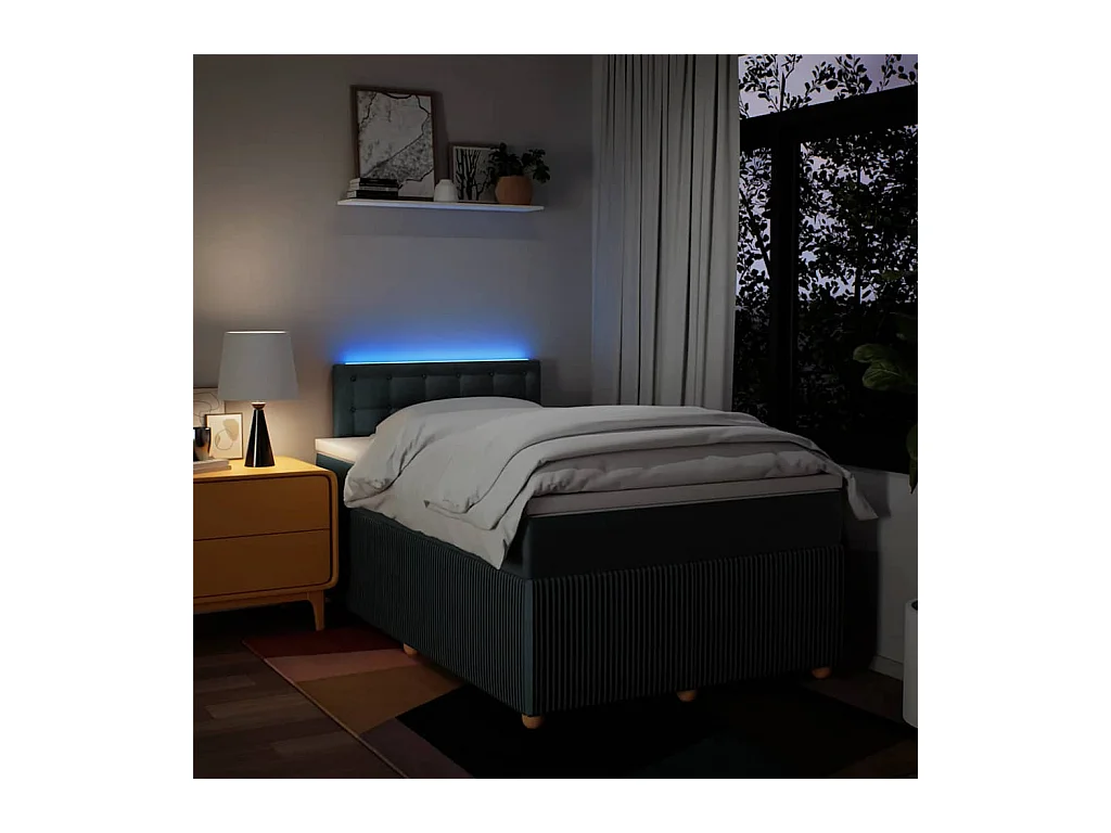 Giroletto a Molle con Materasso Blu 120x200 cm in Tessuto