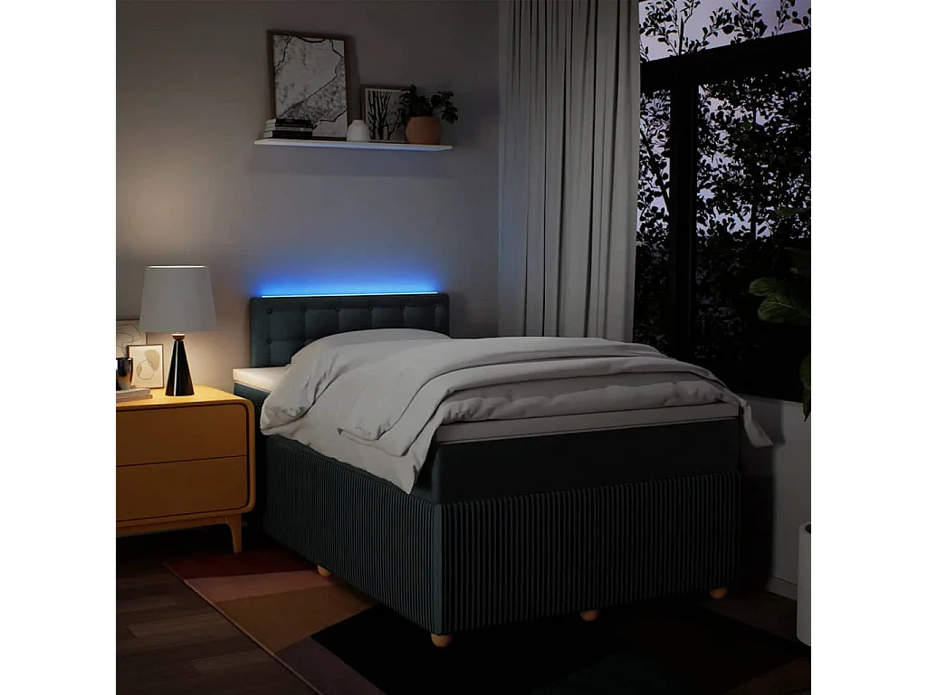 Boxspringbett mit Matratze Blau 120x200 cm Stoff