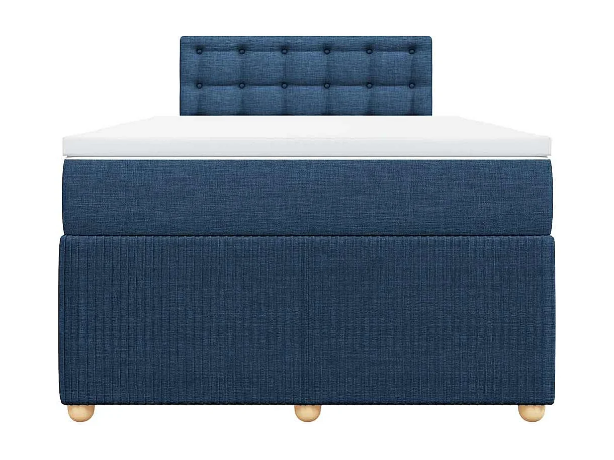 Boxspringbett mit Matratze Blau 120x200 cm Stoff