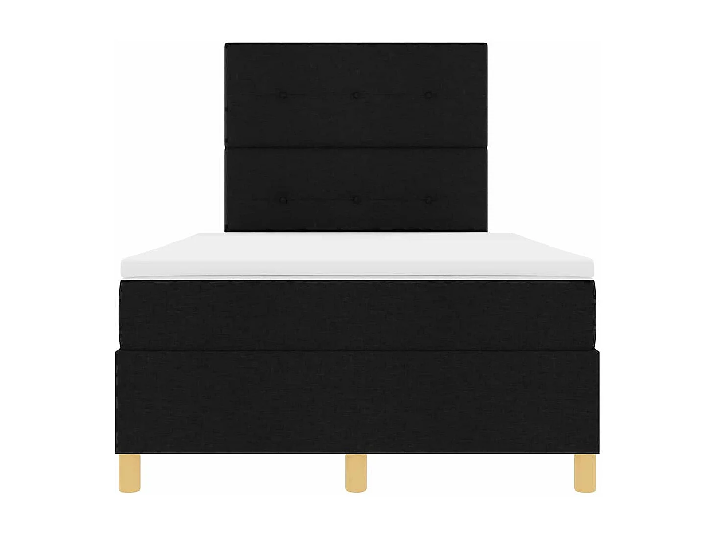 Letto a molle con materasso Nero 120 x 190 cm Tessuto