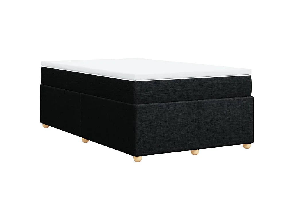 Boxspring met matras stof zwart 120x190 cm