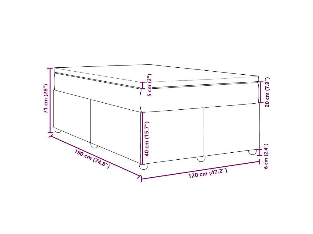 Boxspring met matras stof zwart 120x190 cm