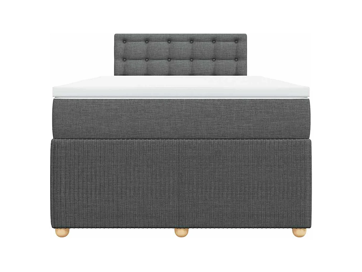 Boxspring met matras stof donkergrijs 120x190 cm
