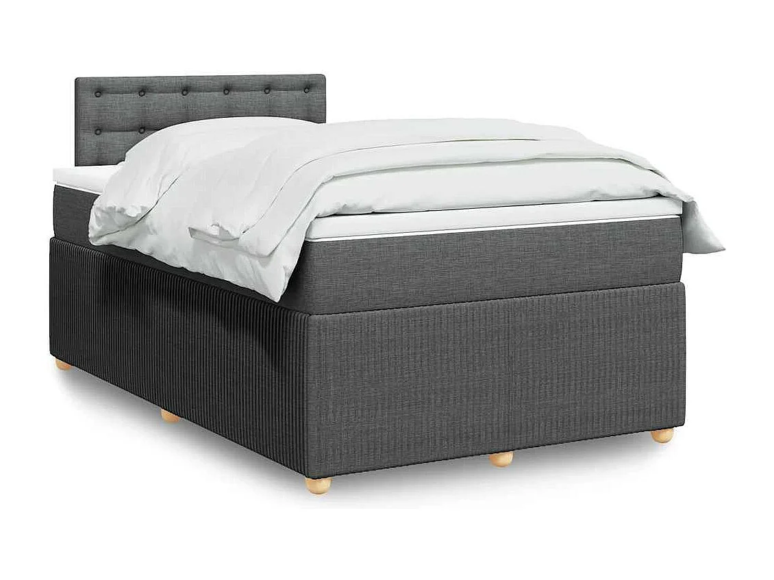 Boxspringbett mit Matratze Dunkelgrau 120x190 cm Stoff