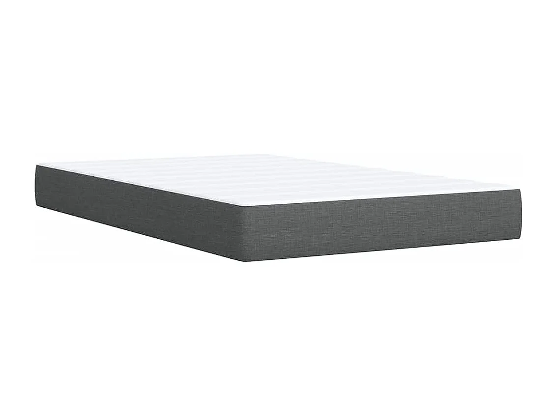 Cama box spring con colchón tela gris oscuro 120x190 cm