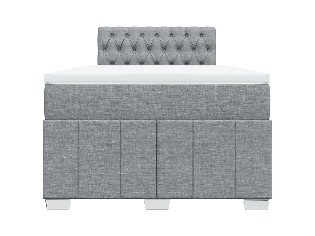 Sommier à lattes de lit et matelas gris clair 120x190 cm tissu