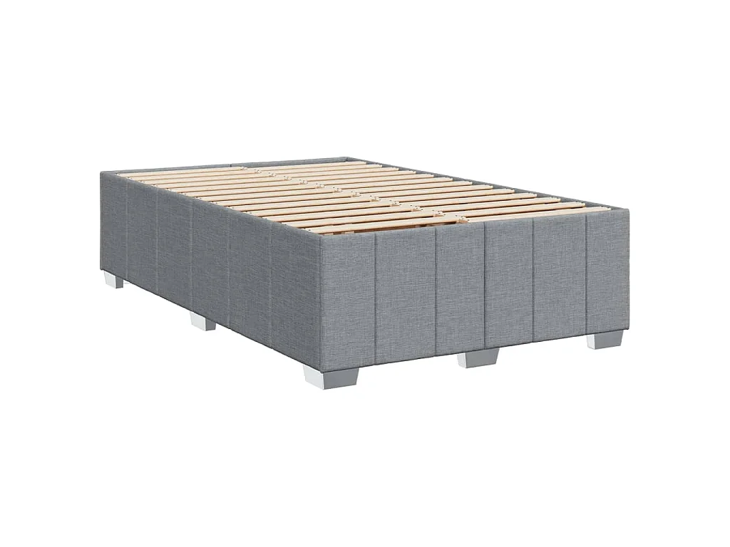 Sommier à lattes de lit et matelas gris clair 120x190 cm tissu