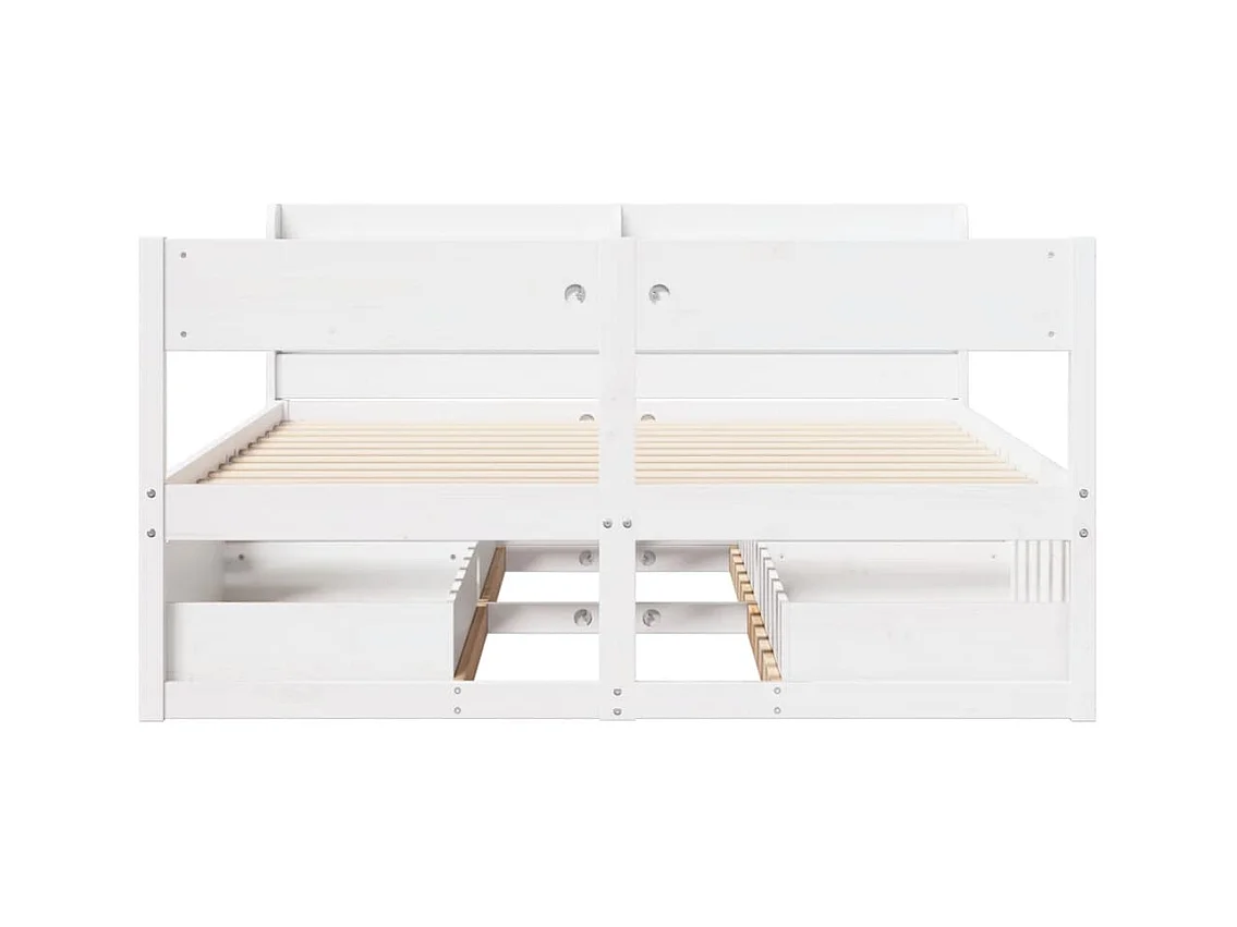 Cadre de lit sans matelas blanc 120x200 cm bois de pin massif