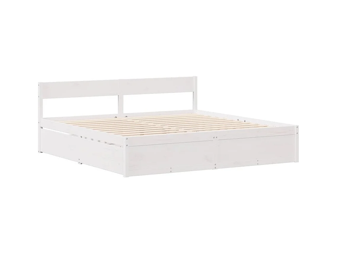 Cadre de lit sans matelas blanc 120x200 cm bois de pin massif