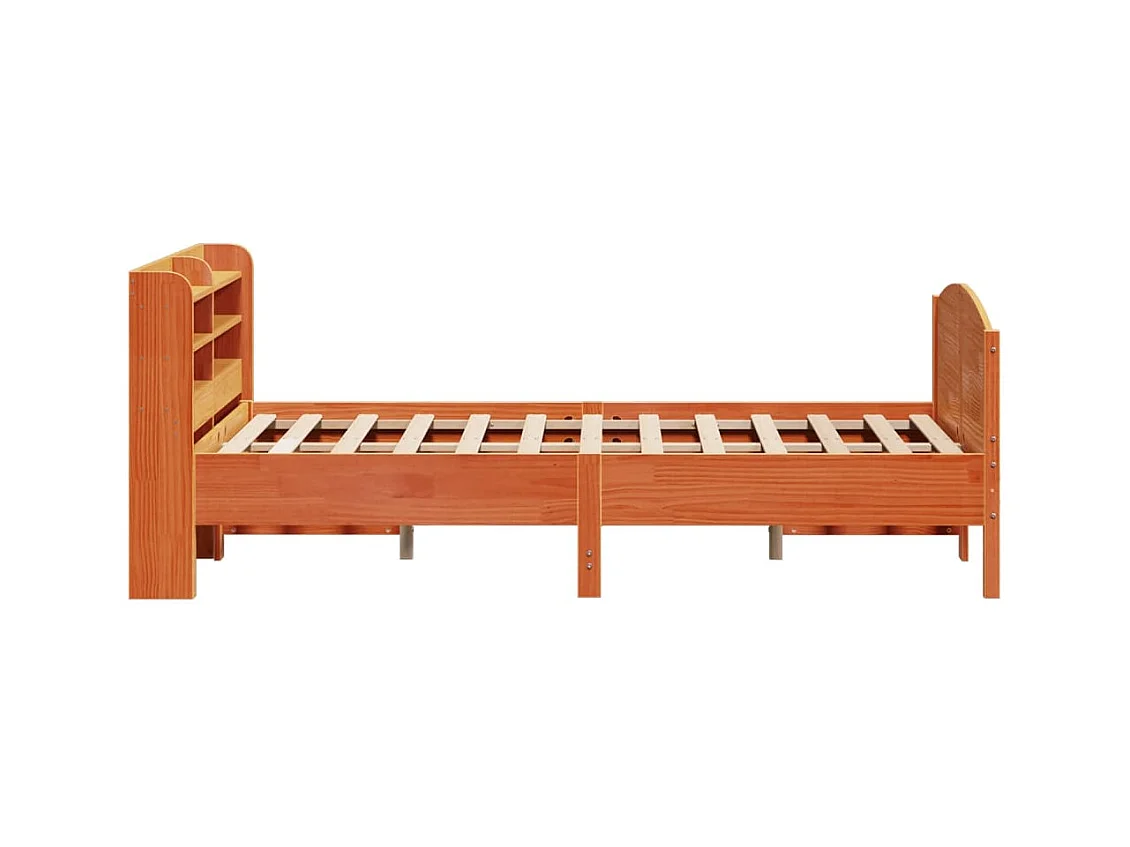 Cadre de lit sans matelas cire marron 120x200cm bois pin massif