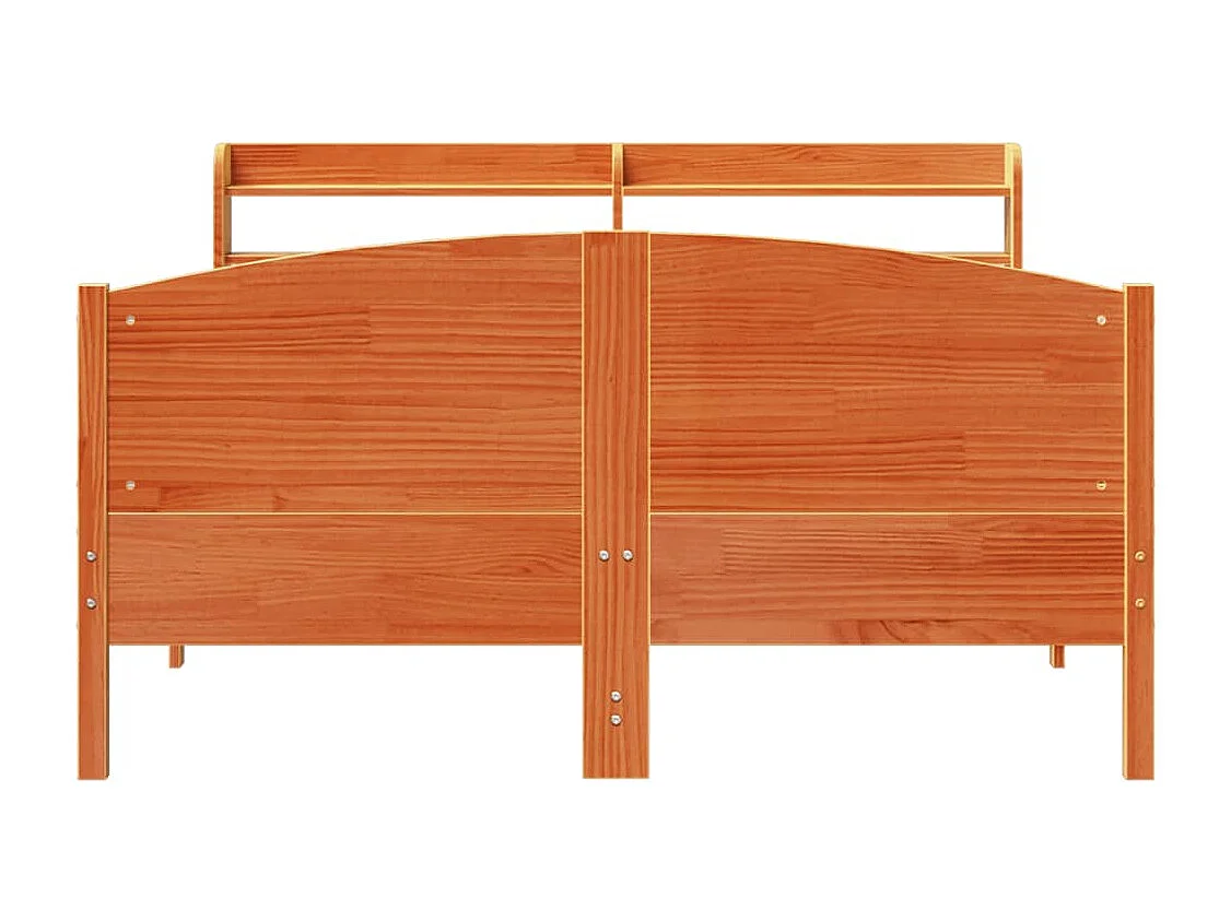 Bedframe zonder matras massief grenenhout wasbruin 120x200 cm