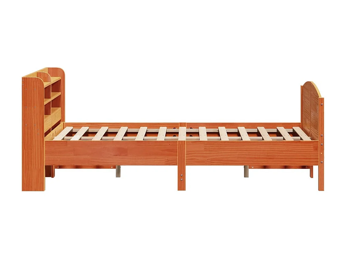 Bedframe zonder matras massief grenenhout wasbruin 120x200 cm