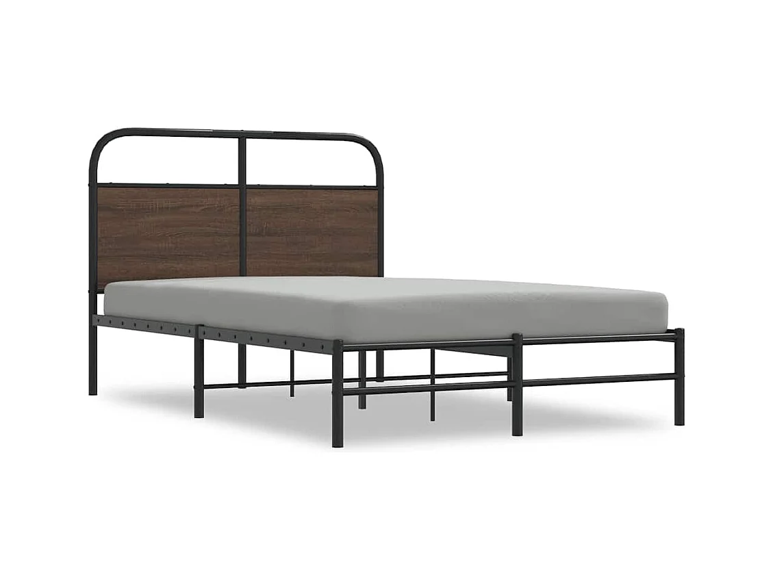 Bettgestell ohne Matratze 120x200 cm Braun Eichen-Optik
