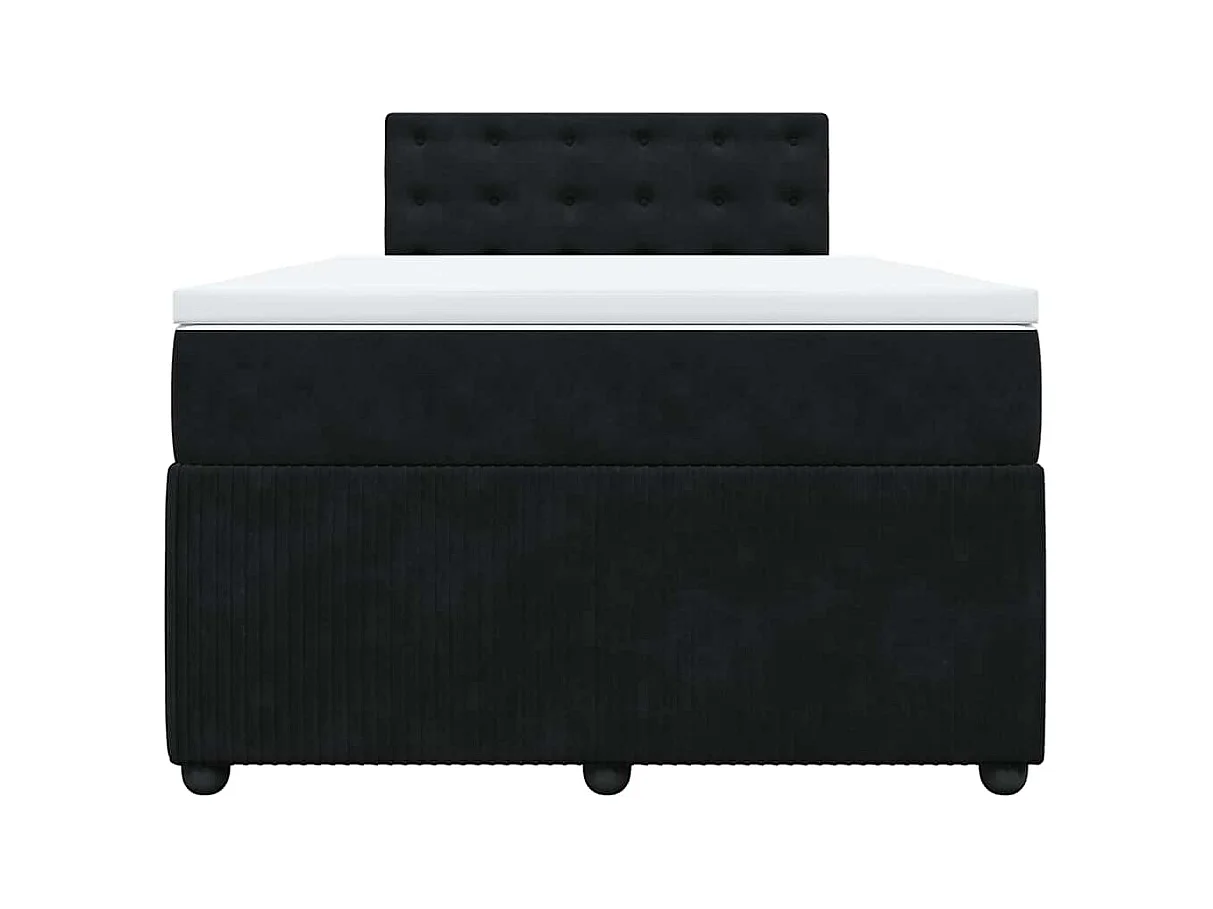 Sommier à lattes de lit avec matelas noir 120x190 cm velours