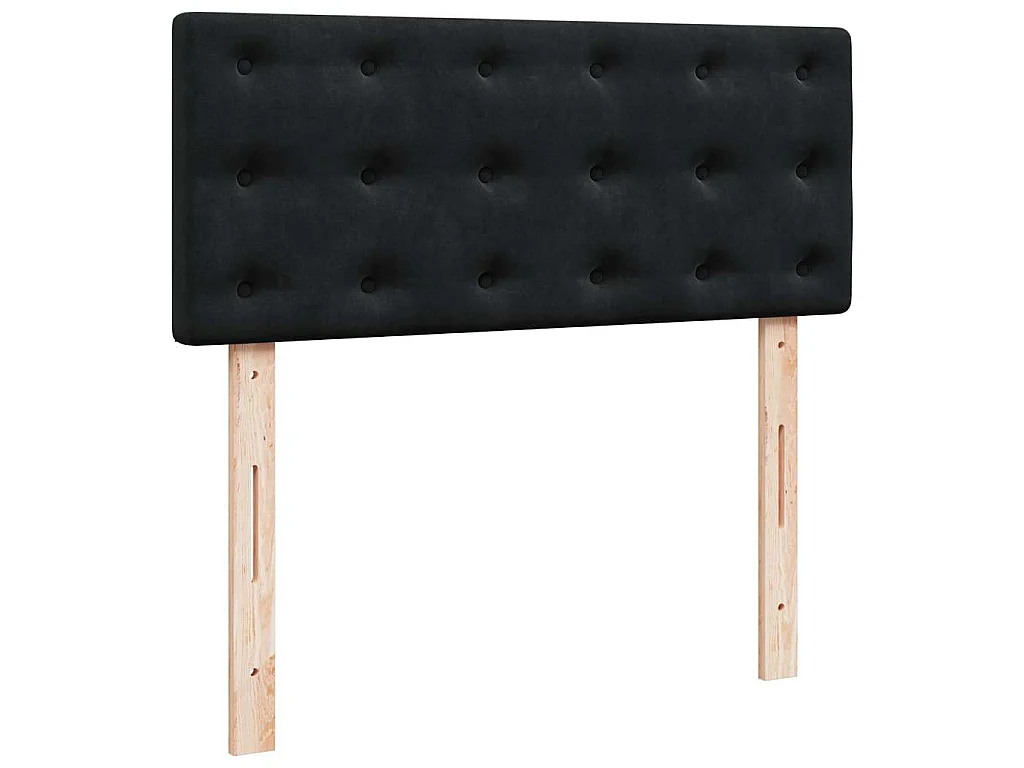 Cama box spring con colchón terciopelo negro 120x190 cm