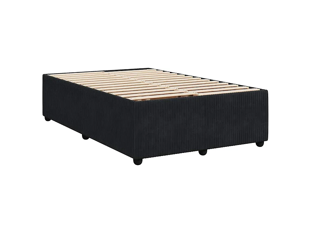 Cama box spring con colchón terciopelo negro 120x190 cm