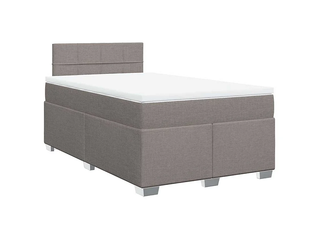 Giroletto a Molle con Materasso Tortora 120x190 cm in Tessuto
