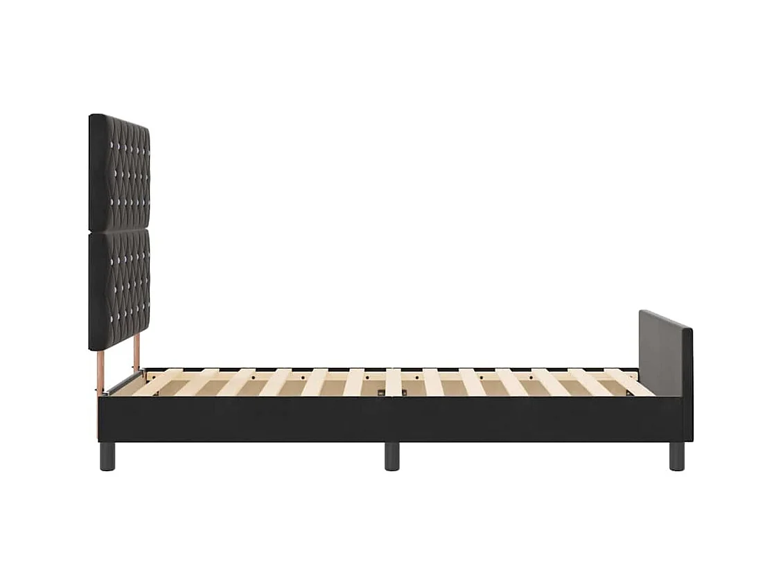 Cadre de lit avec tête de lit Noir 100 x 200 cm Velours