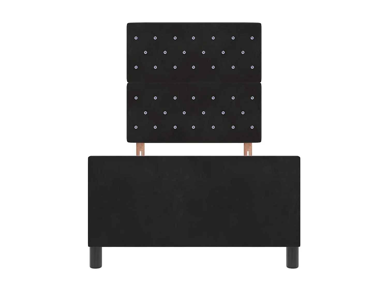 Cama tipo Box Spring con cabecera Negro 100 x 200 cm Terciopelo