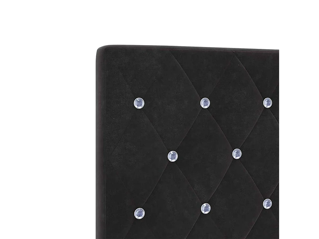 Cama tipo Box Spring con cabecera Negro 100 x 200 cm Terciopelo