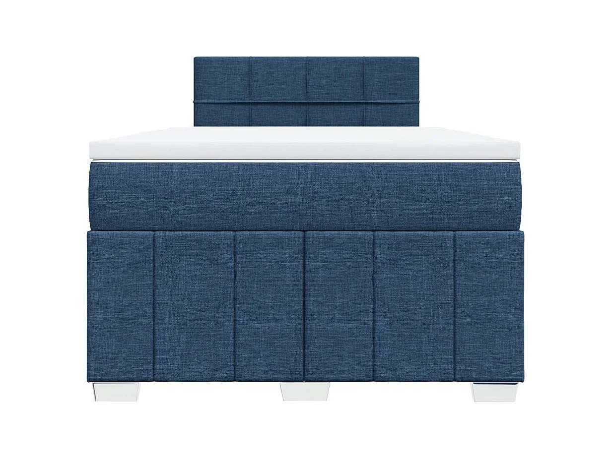 Boxspringbett mit Matratze Blau 120x190 cm Stoff