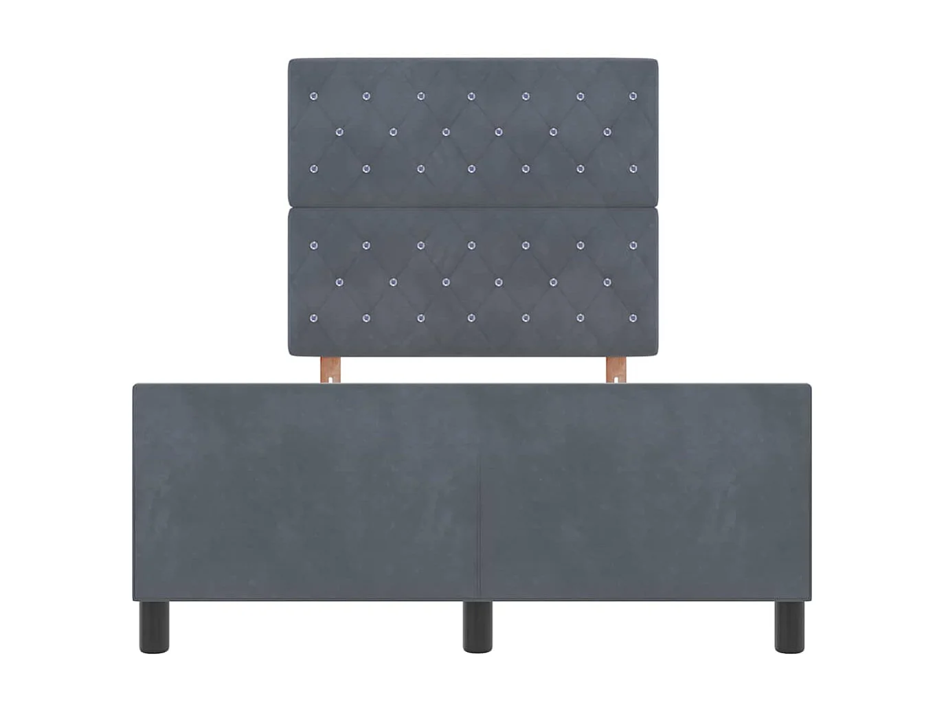 Letto a molle con testiera Grigio scuro 120 x 200 cm Velluto