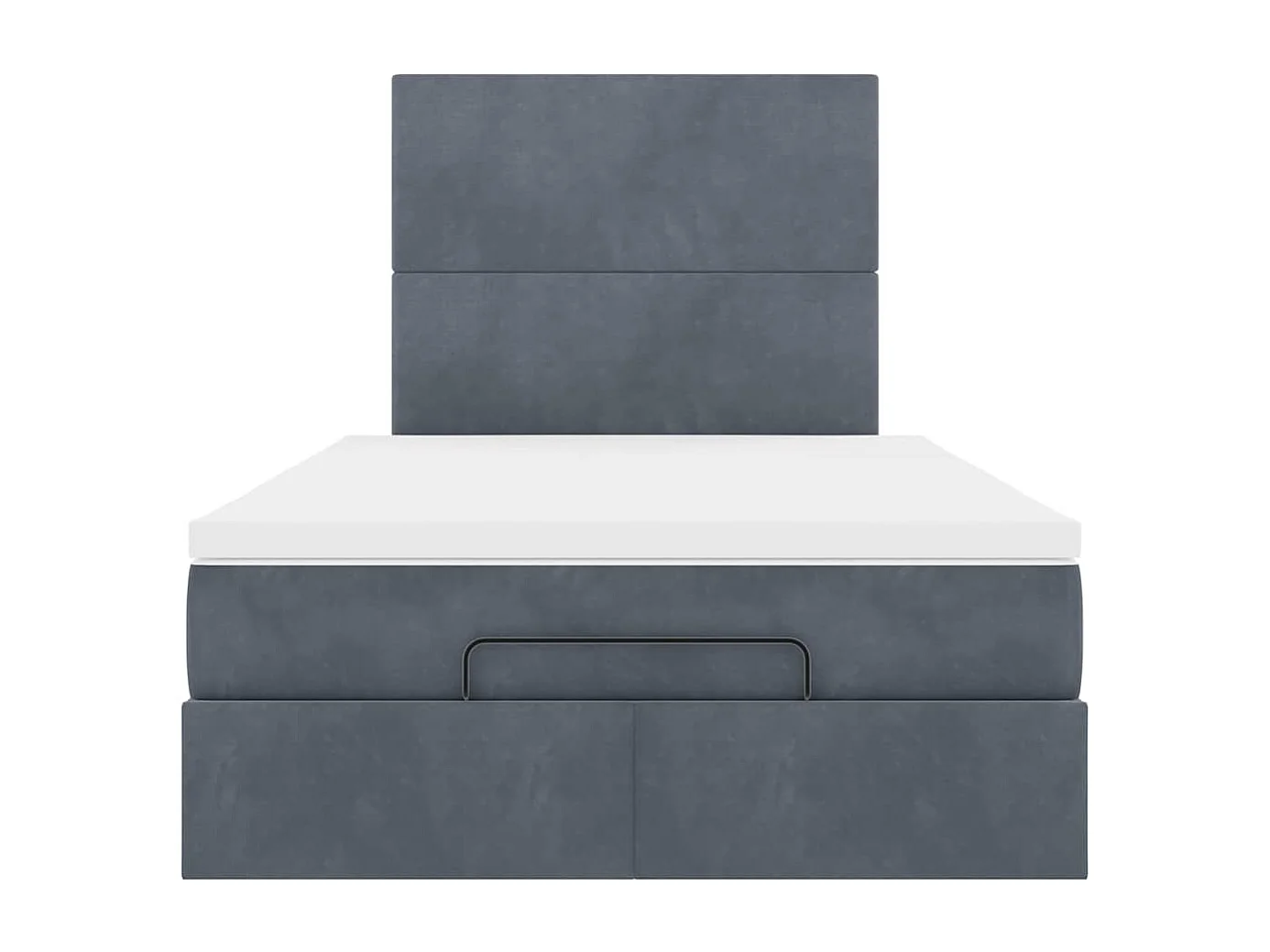 Cadre de lit ottoman avec matelas gris foncé 120x190 cm velours