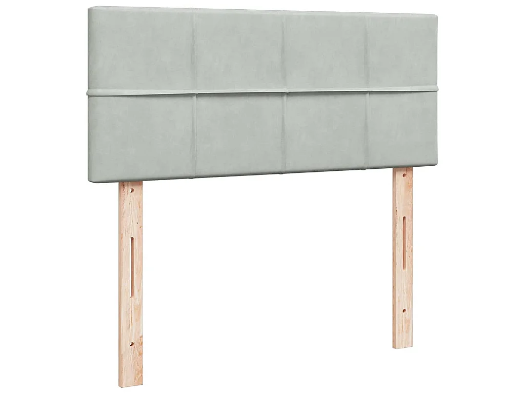 Estructura cama otomana colchón terciopelo gris claro 120x200cm