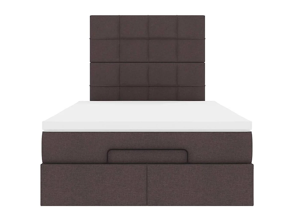 Estrutura de cama otomana com colchão 120x190cm castanho escuro